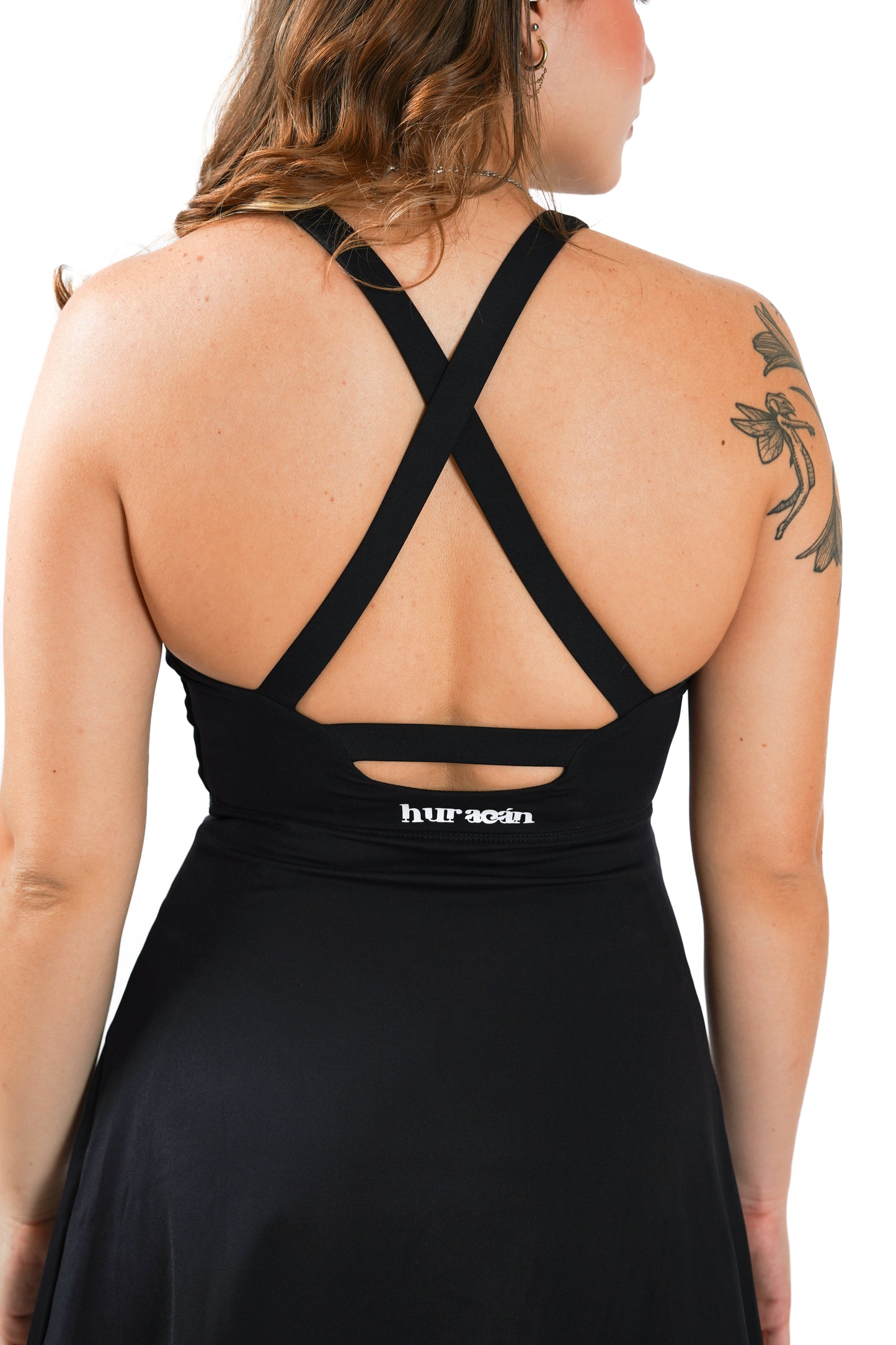 High-Neck Dress - Negro