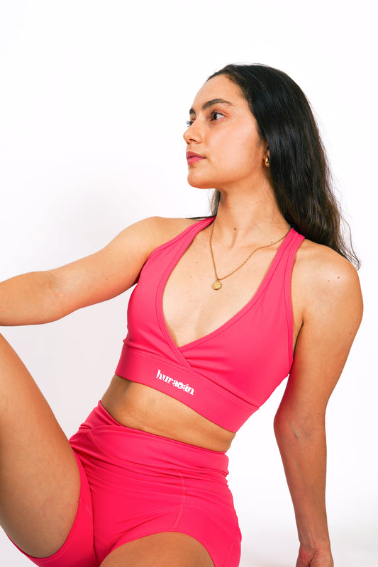 V Cut Top - Flamingo